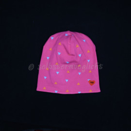 Beanie 44, pink Dreiecke